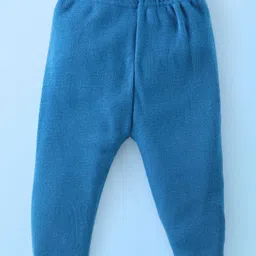 Babyhug Knitted Full Sleeves Sweater Set Star Design - White & Blue image 4