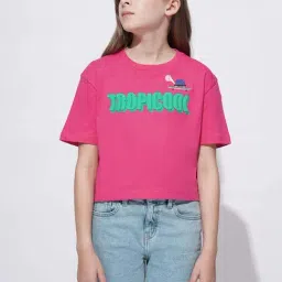 Vero Moda Girls Pink Cotton Printed Tshirt-picture-11