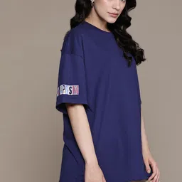 The Roadster Lifestyle Co. Typography Printed Drop-Shoulder Sleeves Oversized T-shirt image 4