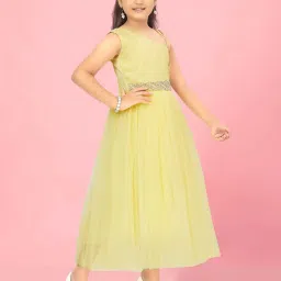 Aarika Kids Lemon Yellow Flared Fit Gown image 3