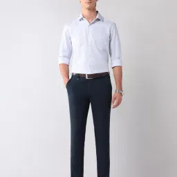 AD by Arvind Blue Polyester Checks Mid Rise Trousers image 4
