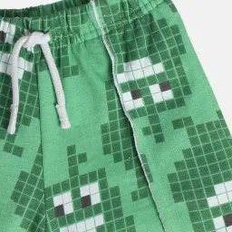 Miniklub Green Knit Regular Checks Shorts image 3