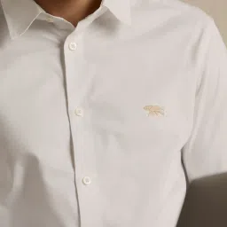 ANDAMEN White Slim Fit Cotton Shirt image 3