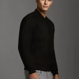 Louis Philippe Black Regular Fit Bomber Jacket image 3