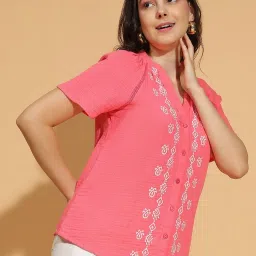 Oxolloxo Pink Embroidery Top image 3
