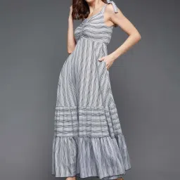 Miss Chase White Striped Maxi Dress image 3