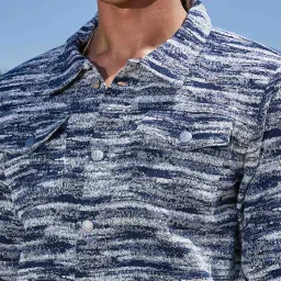 Campus Sutra Multicolored Regular Fit Texture Jacket image 3