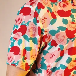 Campus Sutra Red Regular Fit Printed Shirt image 3