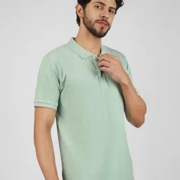 BLUEFICUS Men Dri-FIT Solid Round Neck Cotton T-shirt image 4