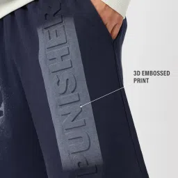 The Souled Store Navy Blue Regular Fit Printed Shorts image 3