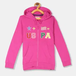 U.S. Polo Assn. Kids Pink Applique Hooded Jacket-picture-41