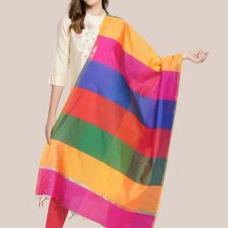 Dupatta Bazaar Multicolor Striped Dupatta-picture-19
