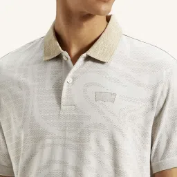 Levi's Light Grey Cotton Slim Fit Striped Polo T-Shirt image 3