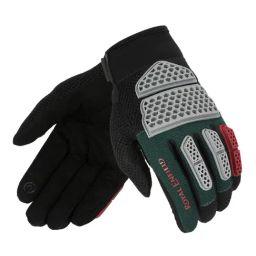 Royal Enfield Dark Green Leather Textured Gloves-picture-5
