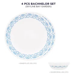 Corelle Multicolor Glass Skyline Bay Garden Bachelor Set 4 Pcs image 3