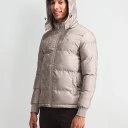 U.S. Polo Assn. Denim Co. Beige Regular Fit Quilted Hooded Jacket image 3