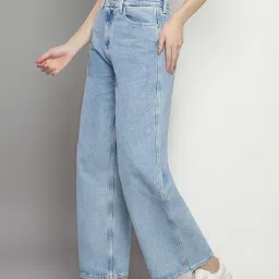 TOMMY HILFIGER Blue Cotton Relaxed Fit High Rise Jeans image 3