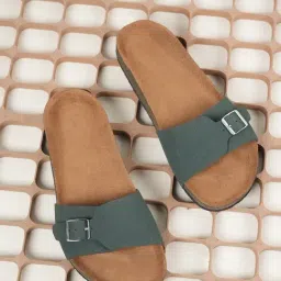 Mozafia Women's Olive Slides-picture-40