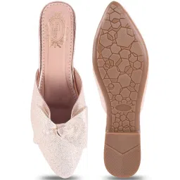 Shoetopia Women's Gold Mule Shoes image 3