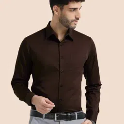 The Formal Club Coffee Brown Comfort Fit Shirt-picture-29