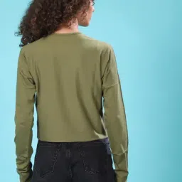 Campus Sutra Green Graphic Print Top image 2