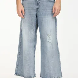 Levi's 94 Blue Cotton Loose Fit Distressed Jeans-picture-32