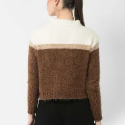 Crimsoune Club Brown & Cream Color-Block Sweater image 2