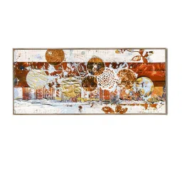 Art Street Multicolor Abstract Circle Framed Canvas Painting image 3