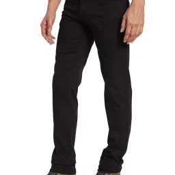 Octave Black Regular Fit Mid Rise Solid Stretchable Jeans image 3