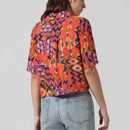 Only Orange Viscose Printed Shirt image 3