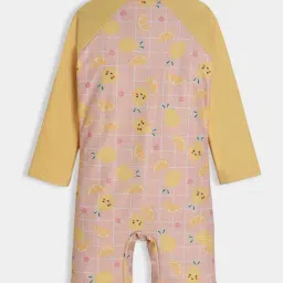 MiArcus Kids Yellow & Pink Printed Regular Fit Swimwear image 2