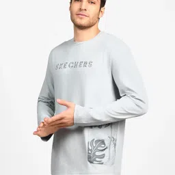 Skechers Grey Cotton Regular fit Long Sleeve Tops image 3