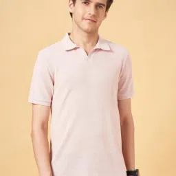 Byford by Pantaloons Coral Pink Cotton Slim Fit Polo T-Shirt-picture-15