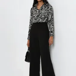 Wardrobe by Westside Black Leaf Printed Shirt image 3