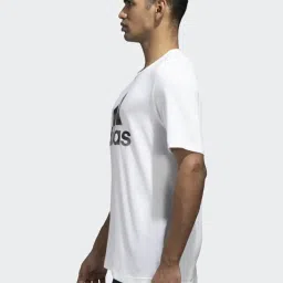 Adidas White Regular Fit Printed Sports T-Shirt image 3