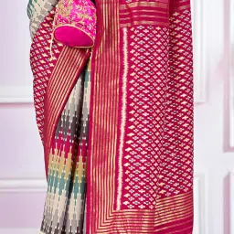 Saree Mall Multi Printed Sarees With Unstitched Blouse image 3