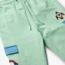 The Souled Store Kids Green Cotton Printed Joggers image 3