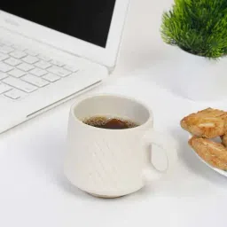 Fabindia Home Ivory Ceramic Anay Tea Cup (180ml)-image-5