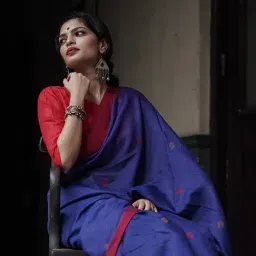 Anjaneya Sarees Blue Banarasi Silk Saree with Unstiched Blouse image 4