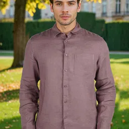 Celio Men Classic Regular Fit Solid Spread Collar Pure Linen Casual Shirt-image-55