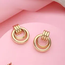 Saraf RS Jewellery Anti-Tarnish 18k Gold Plated Concentric Hoop Earringsfor Women-image-54