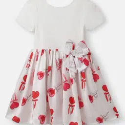 Nauti Nati Girls White Graphic Print Dress-picture-31