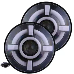 Allextreme 30 W and 17.7 cm (7 inch) Round LED Headlight with High and Low Beam for Thar, Bullet Classic, Standard, Thunderbird, HC-C48 Pack of 2-picture-18