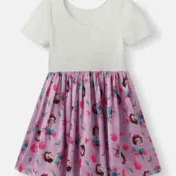 Nauti Nati Girls White And Pink Graphic Print Dress image 2