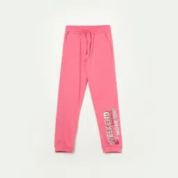 Fame Forever By Lifestyle Pink Cotton Regular Fit Trackpants-picture-48