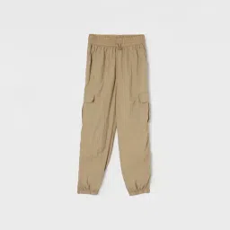 Fame Forever by Lifestyle Girls Beige Regular Fit Woven Joggers-picture-14