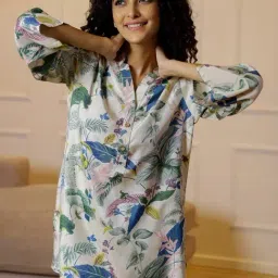 SAY Beige Printed Pyjamas Set image 5