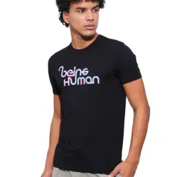Being Human Black Regular Fit Logo Printed T-Shirt image 3