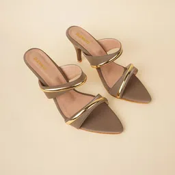 Rubeezz Women Embellished Slim Heeled Sandals image 1