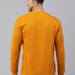 ADBUCKS Men Mustard Printed Sweatshirt image 2